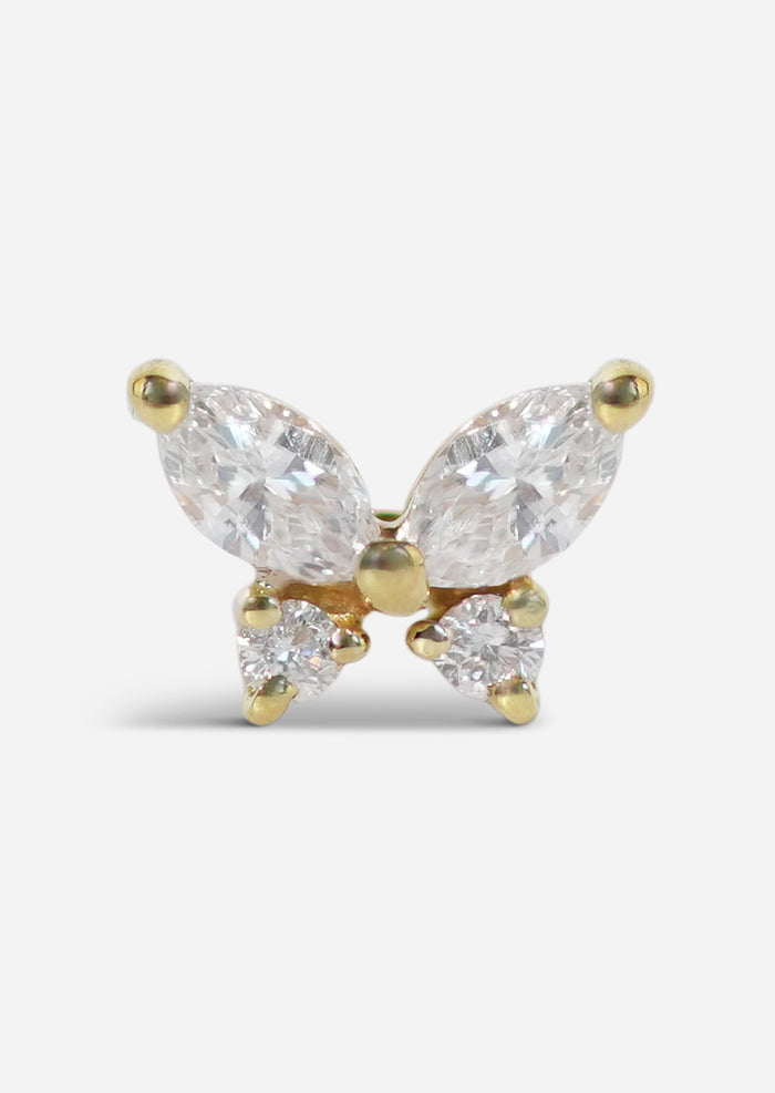Butterfly Threaded Flat Back Earring | Single