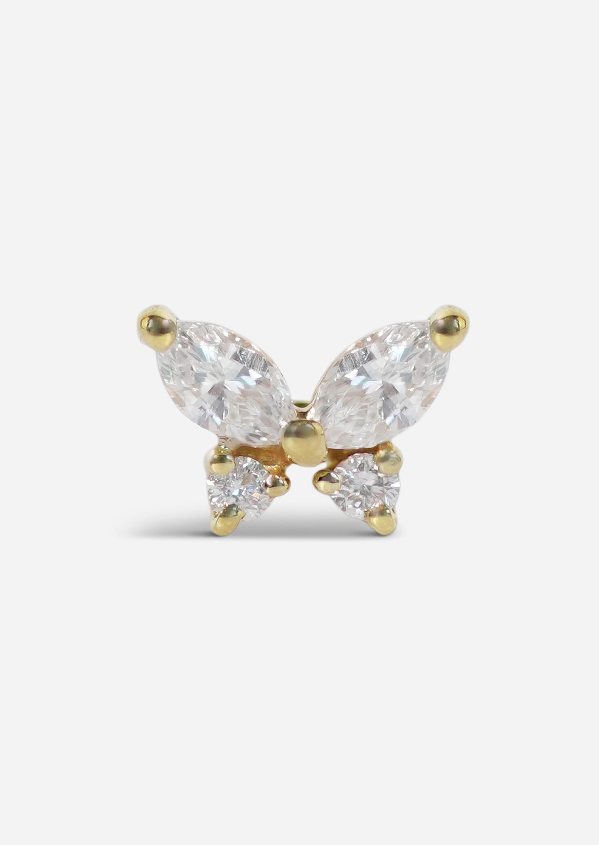 Butterfly Threaded Flat Back Earring | Single