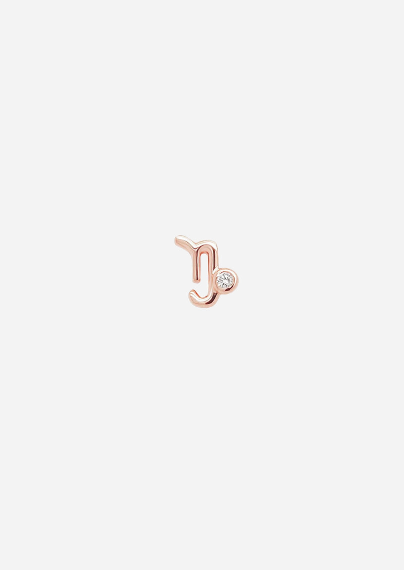 Capricorn Threaded Flat Back Earring