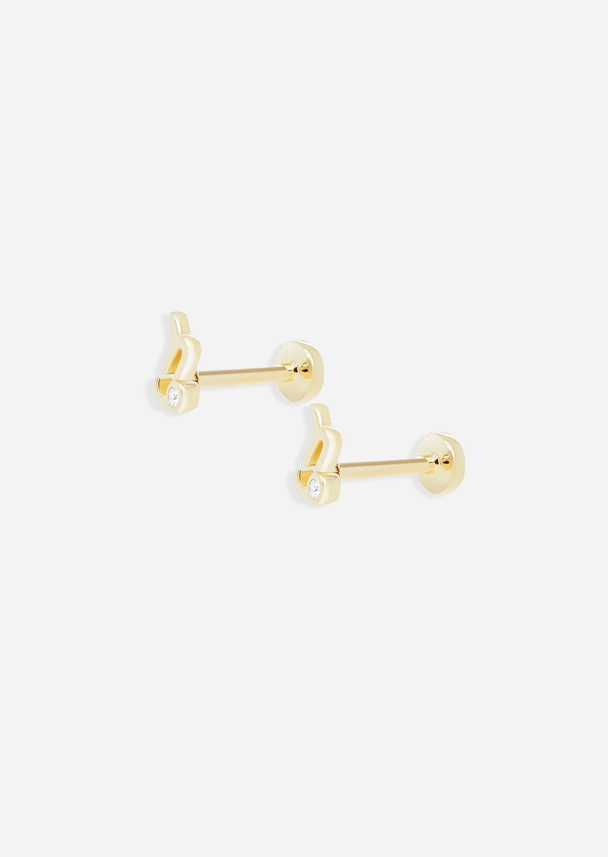 Capricorn Threaded Flat Back Earring