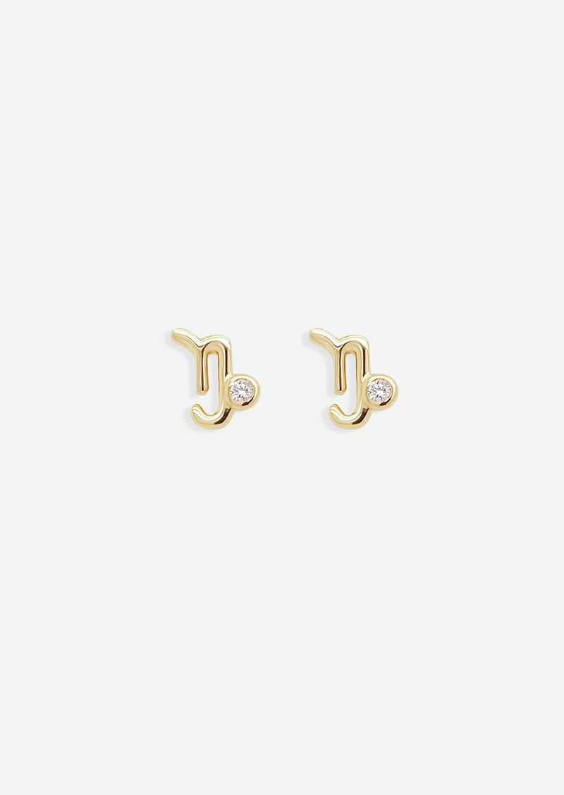 Capricorn Threaded Flat Back Earring