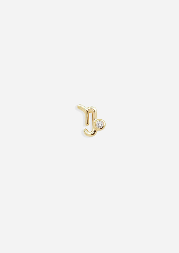 Capricorn Threaded Flat Back Earring