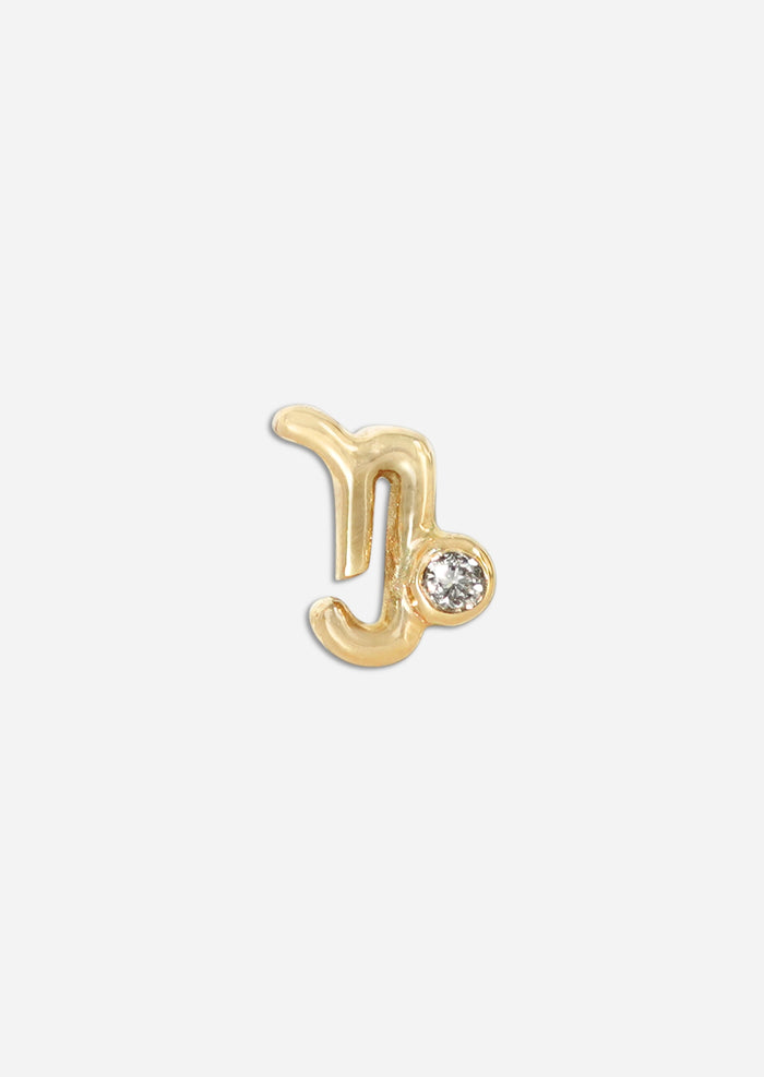 Capricorn Threaded Flat Back Earring