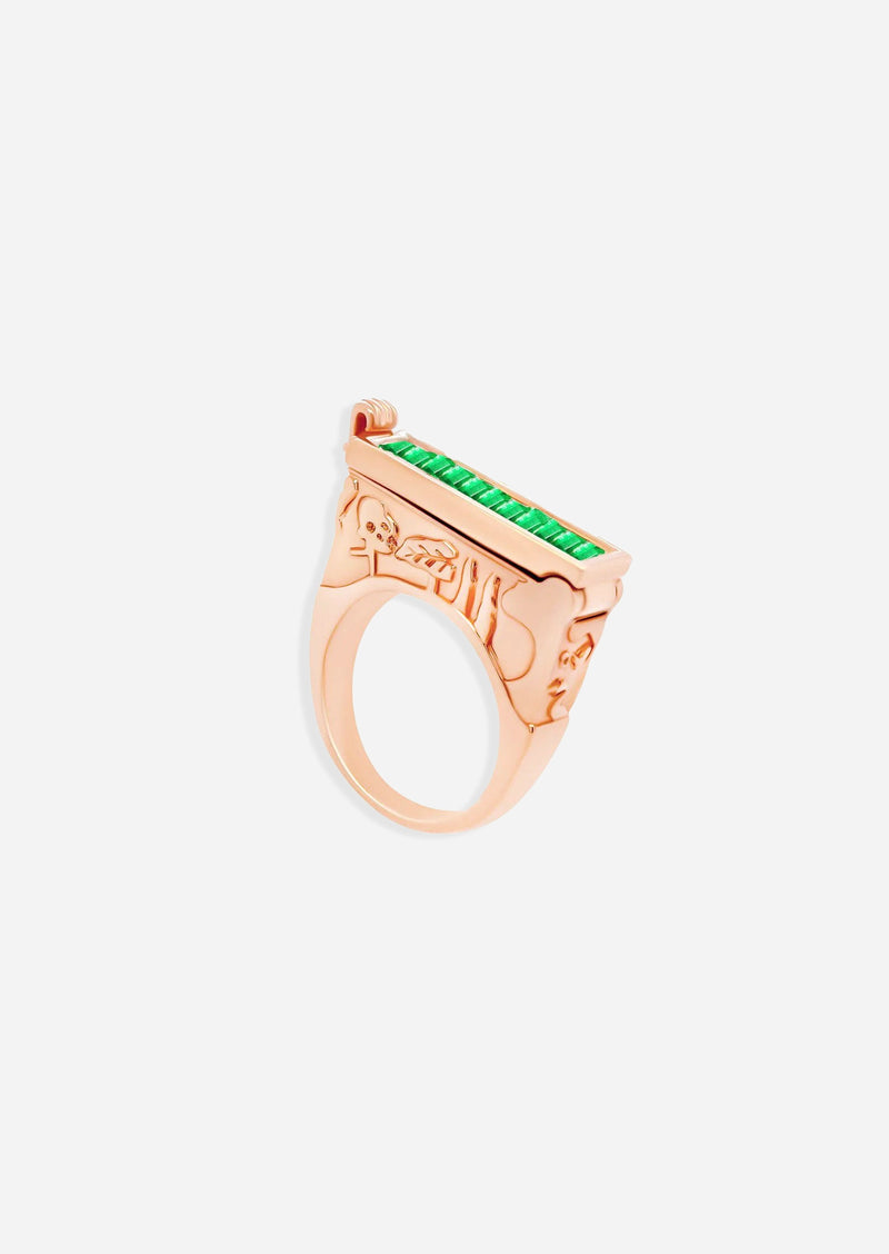 Cypress Poison Ring - Emerald Baguette