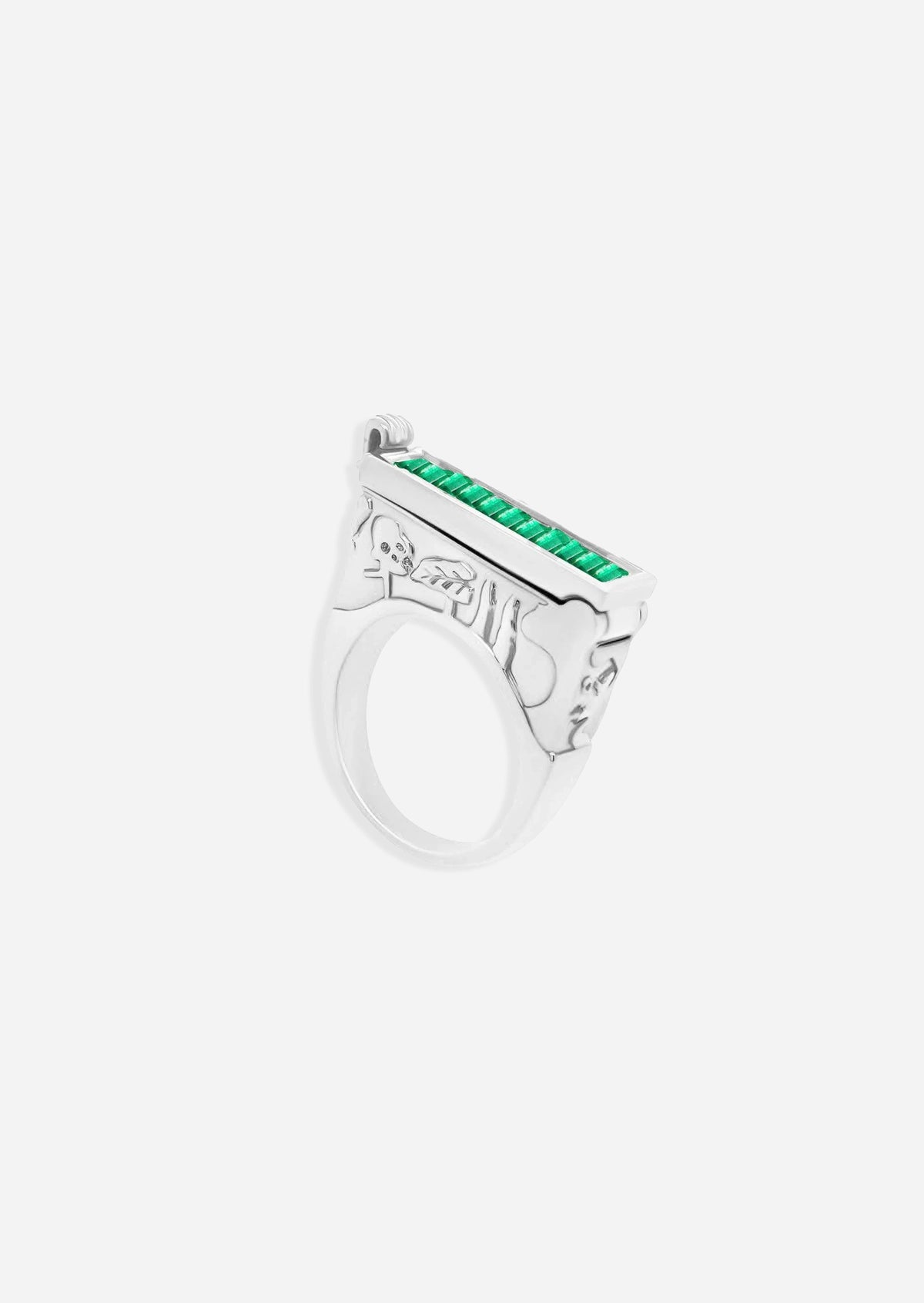 Cypress Poison Ring - Emerald Baguette