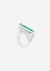 Cypress Poison Ring - Emerald Baguette