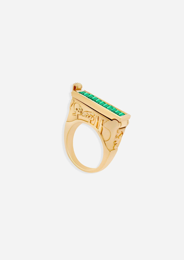 Cypress Poison Ring - Emerald Baguette