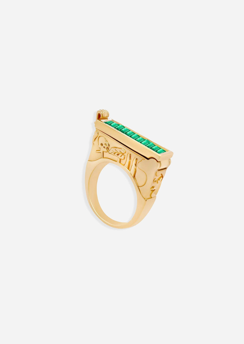 Cypress Poison Ring - Emerald Baguette
