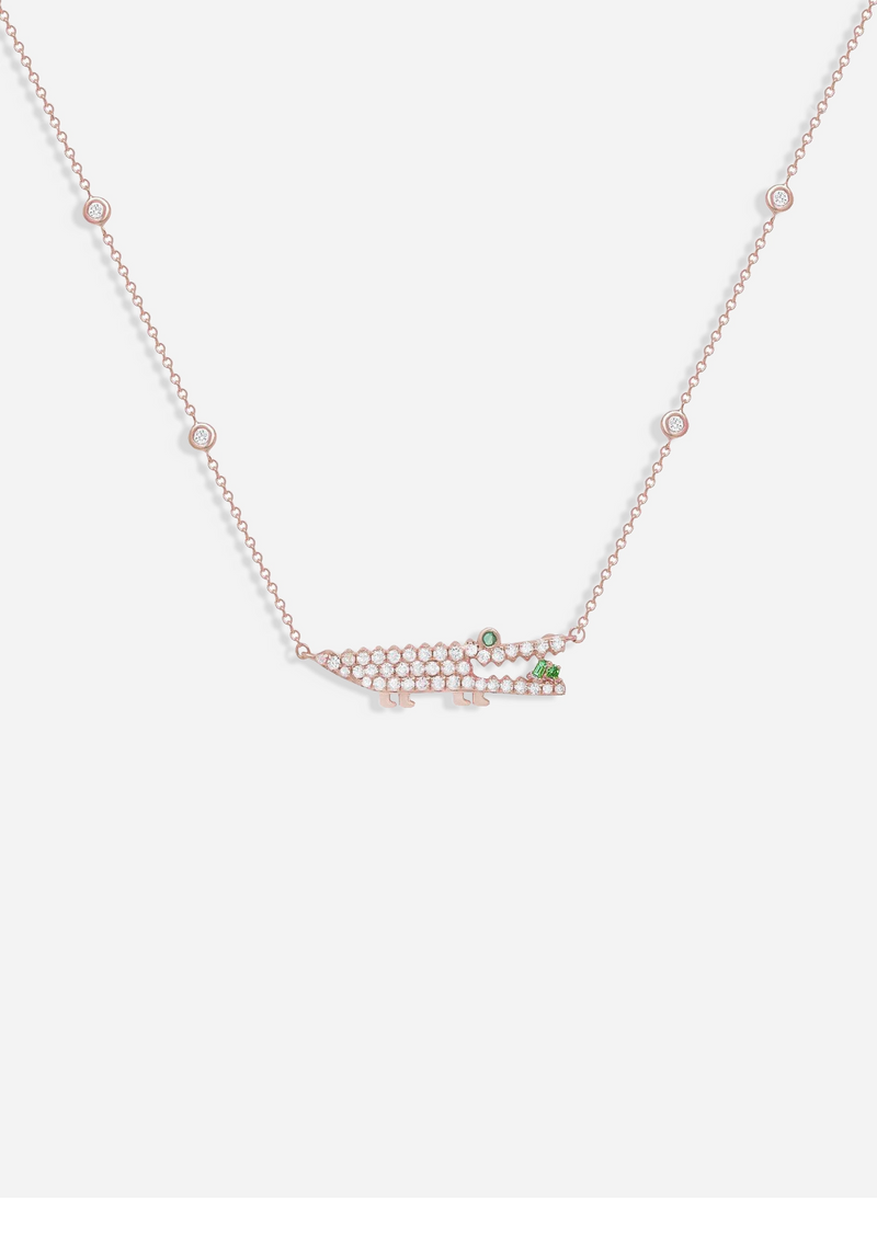 Diamond Gator Necklace