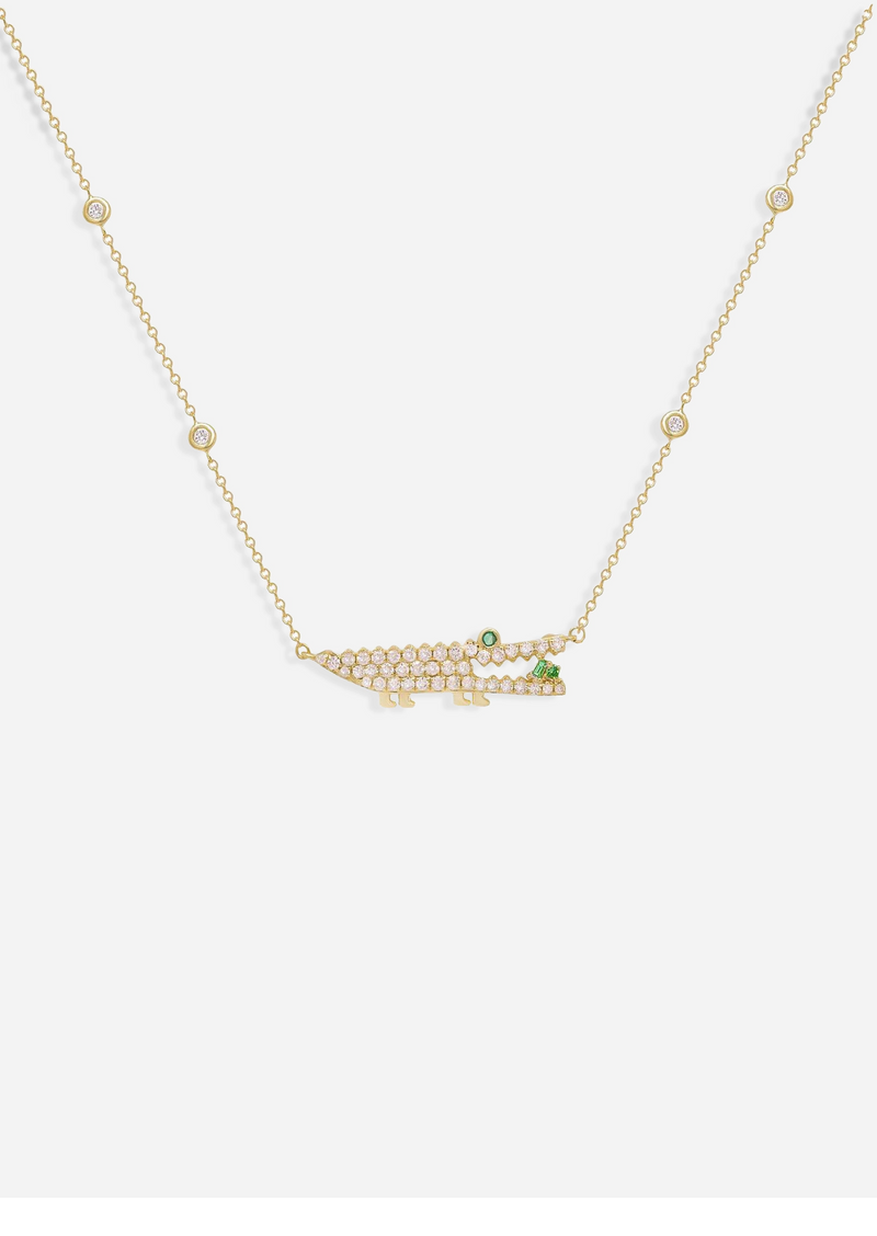 Diamond Gator Necklace