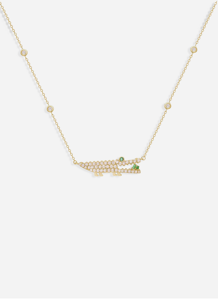 Diamond Gator Necklace