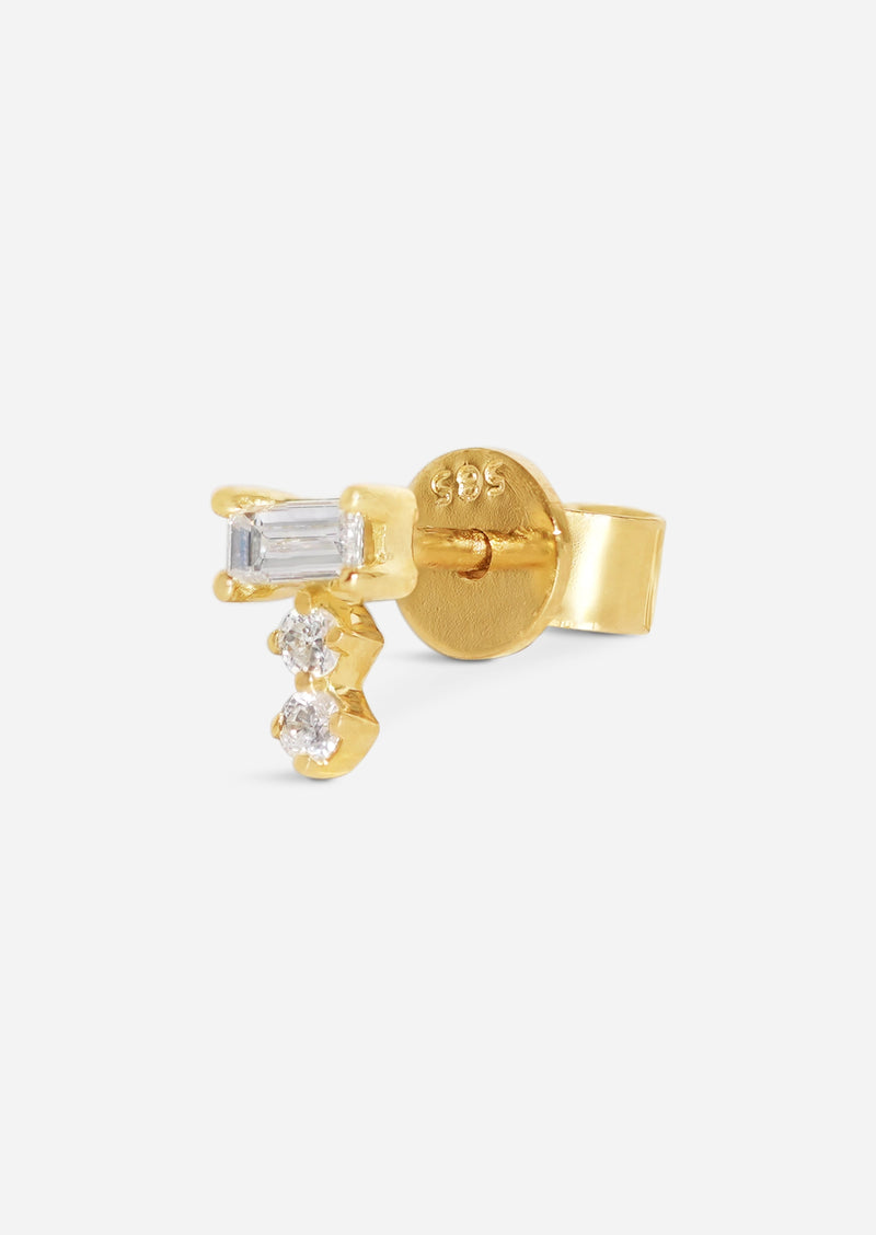Diamond Bar Drop Stud Earring
