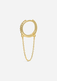 Diamond Chain Huggie Hoop | Single
