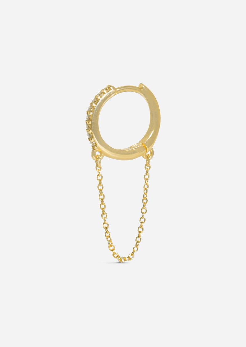 Diamond Chain Huggie Hoop | Single