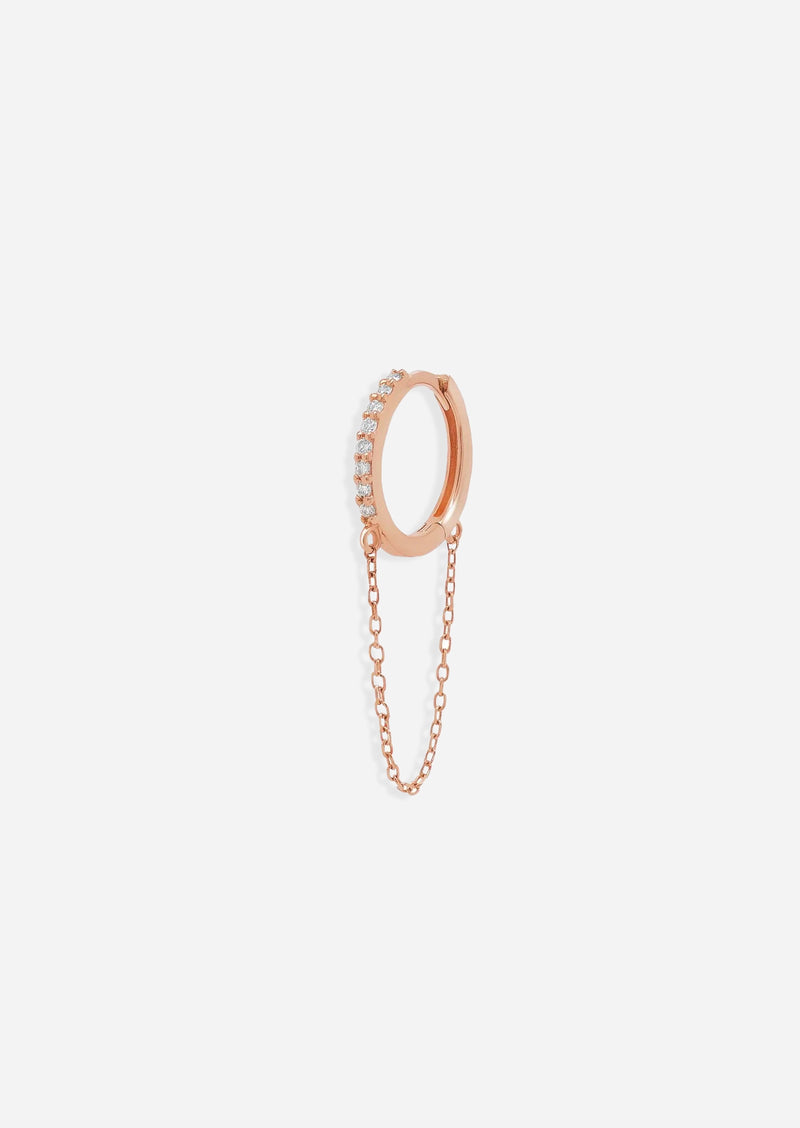 Diamond Chain Huggie Hoop | Single