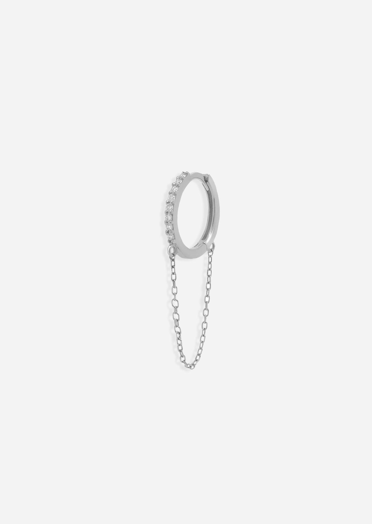Diamond Chain Huggie Hoop | Single