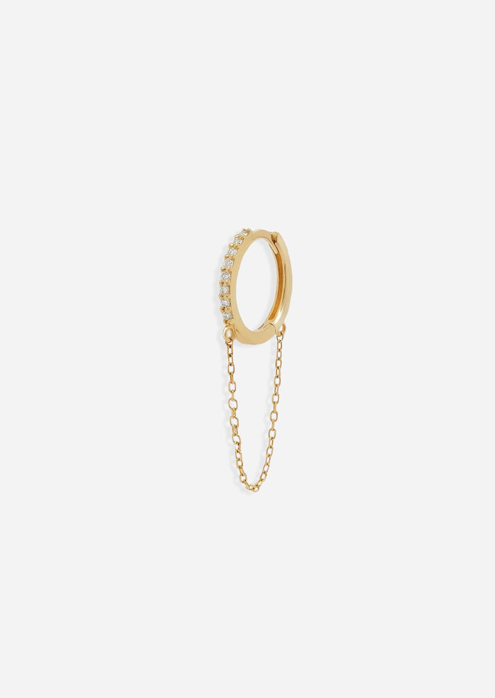Diamond Chain Huggie Hoop | Single