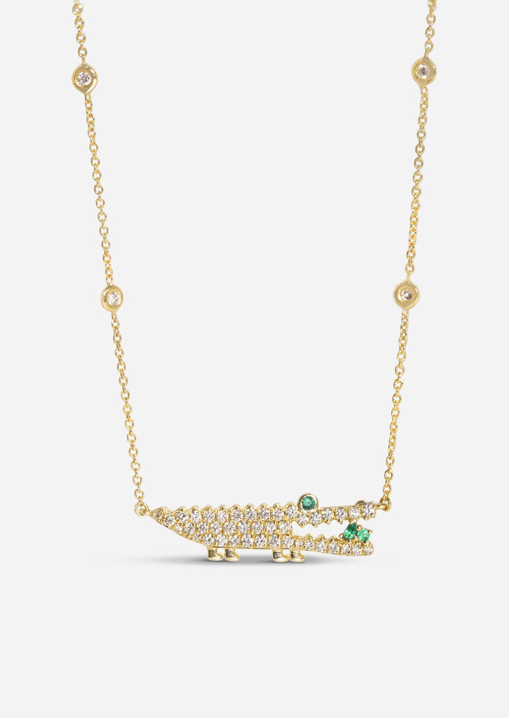 Diamond Gator Necklace