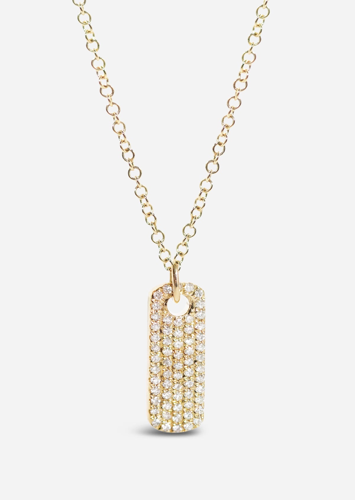 Diamond ID Tag Necklace