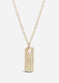 Diamond ID Tag Necklace