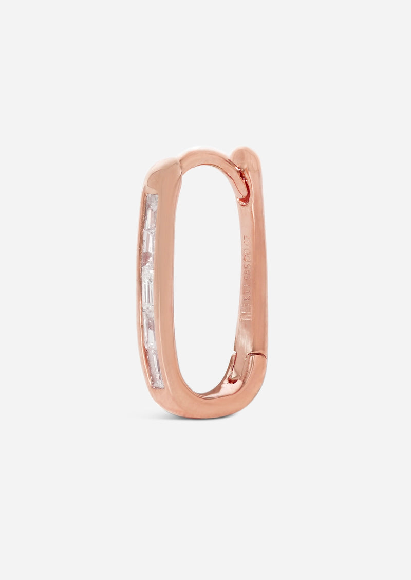 Diamond Oval Lock Hoop | Single