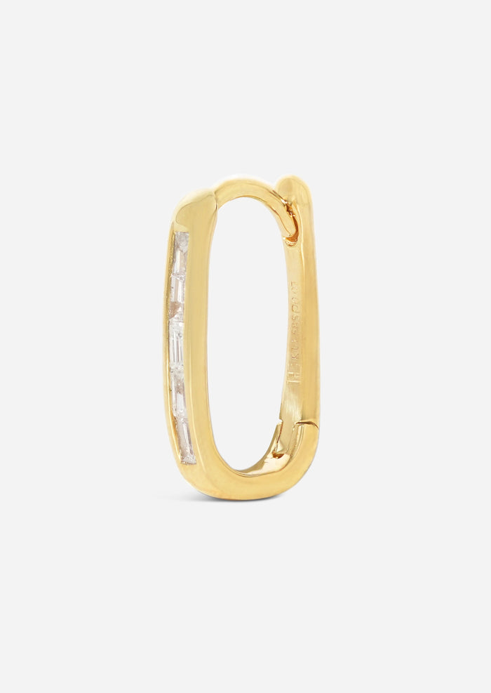 Diamond Oval Lock Hoop | Single