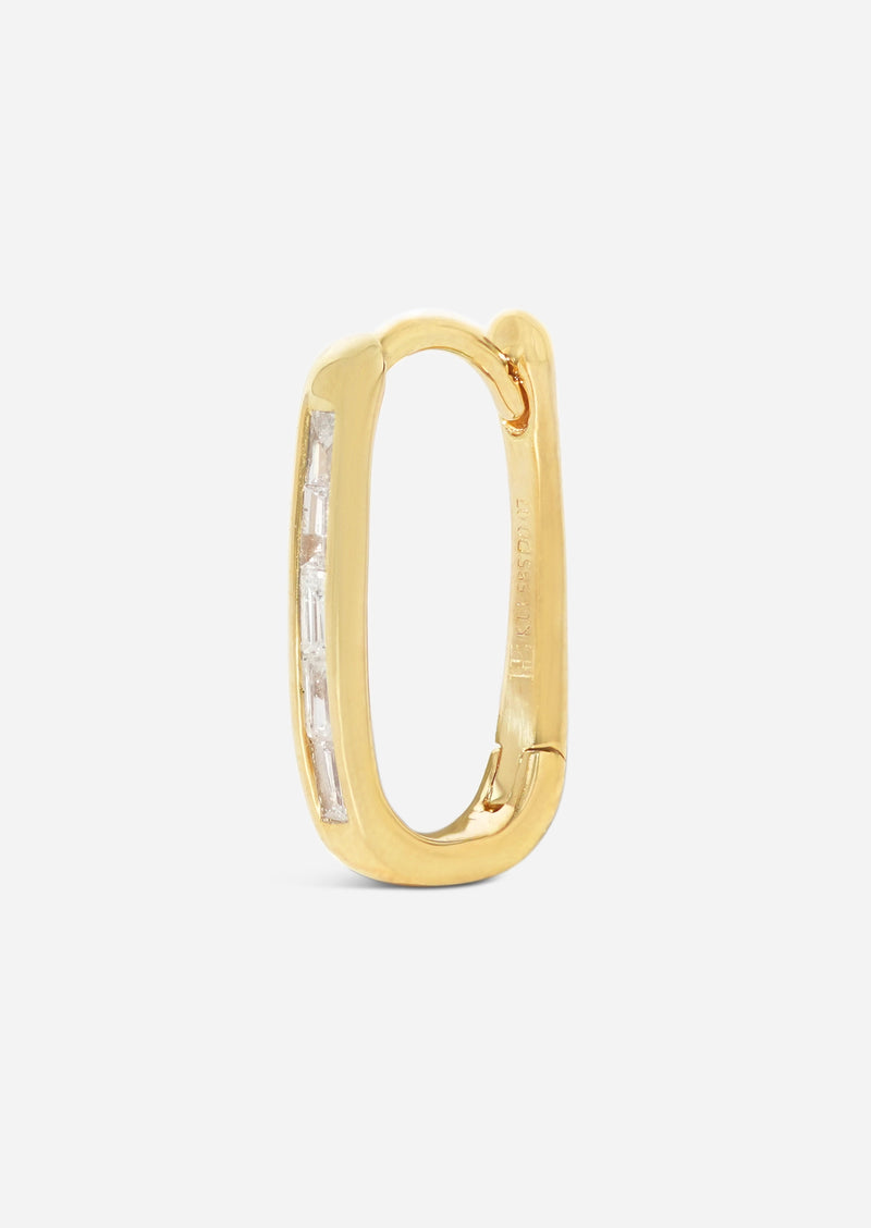 Diamond Oval Lock Hoop | Single