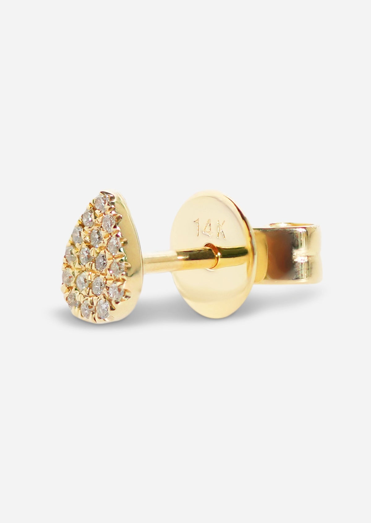 Pear Diamond Stud Earring | Single