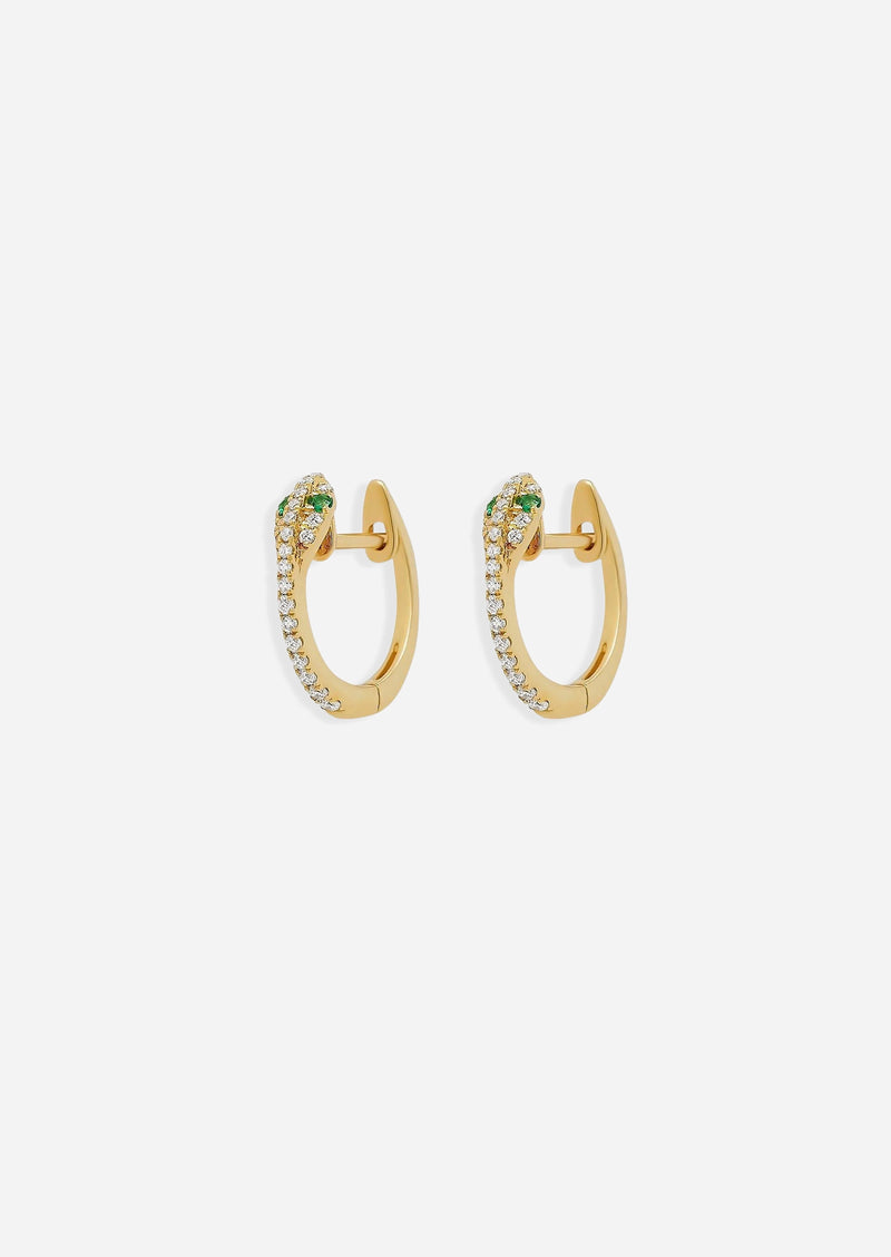 Diamond Snake Hoop - Emerald Eyes | Single