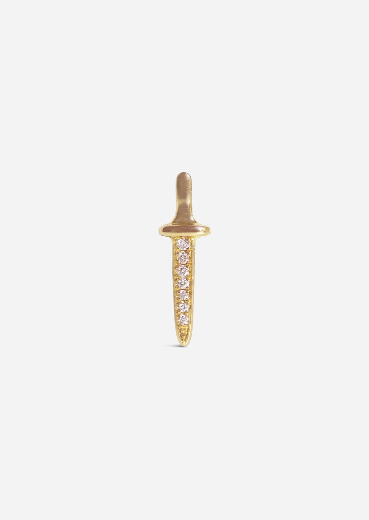 Diamond Sword Threaded Flat Back Earring | Single