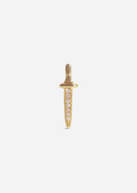 Diamond Sword Threaded Flat Back Earring | Single