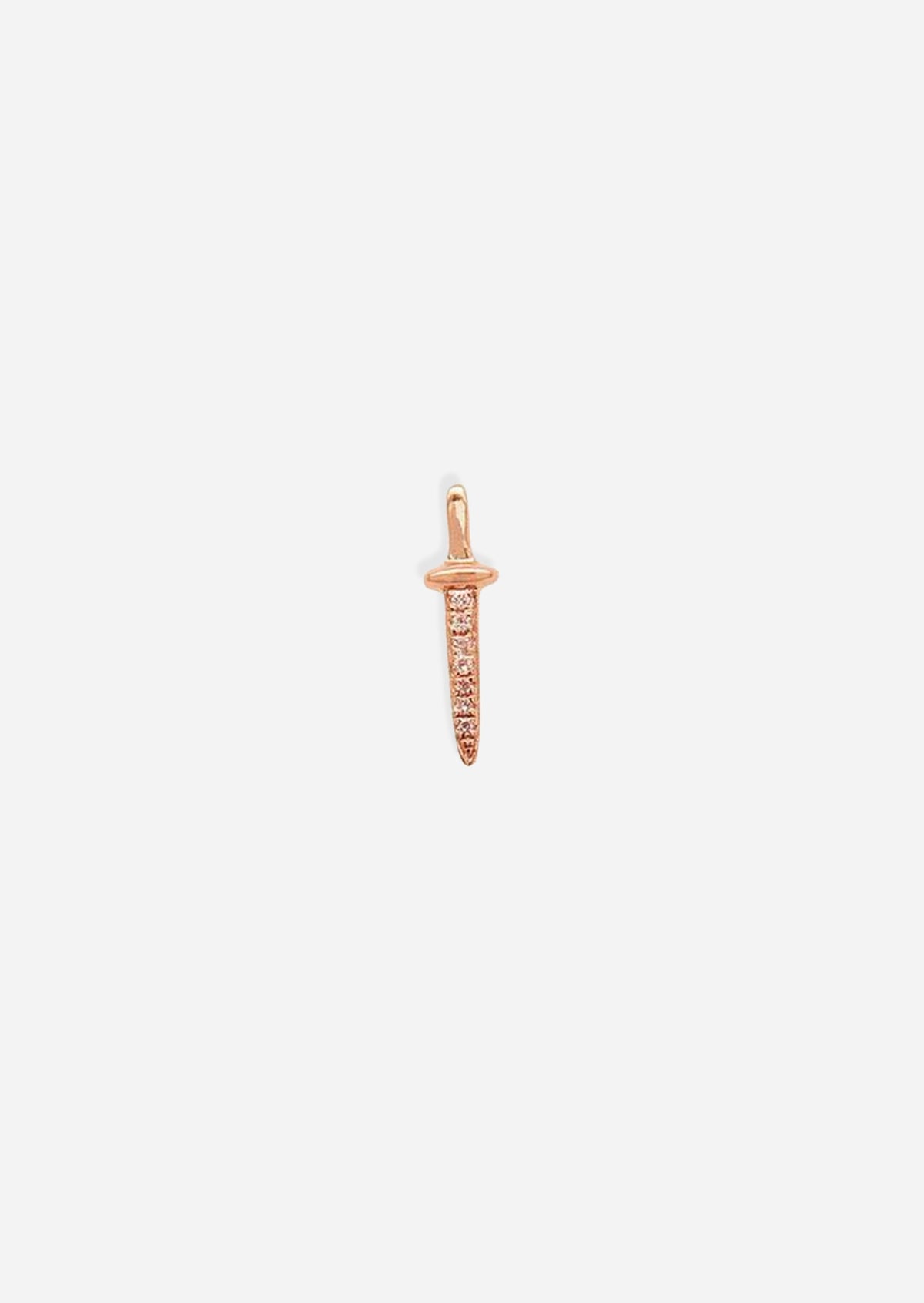 Diamond Sword Threaded Flat Back Earring | Single