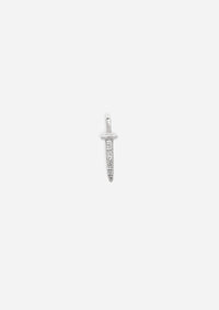 Diamond Sword Threaded Flat Back Earring | Single