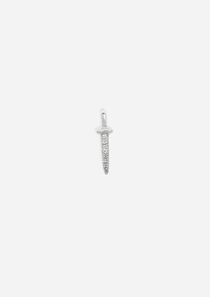 Diamond Sword Threaded Flat Back Earring | Single