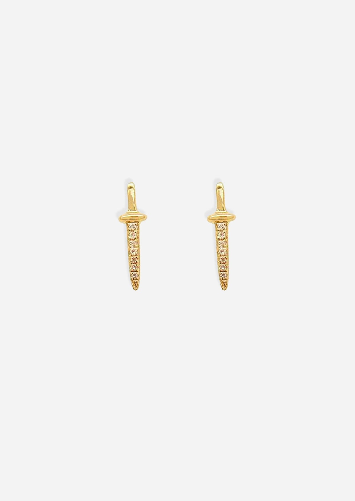 Diamond Sword Threaded Flat Back Earring | Single