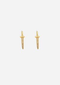 Diamond Sword Threaded Flat Back Earring | Single
