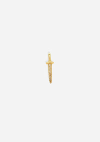 Diamond Sword Threaded Flat Back Earring | Single