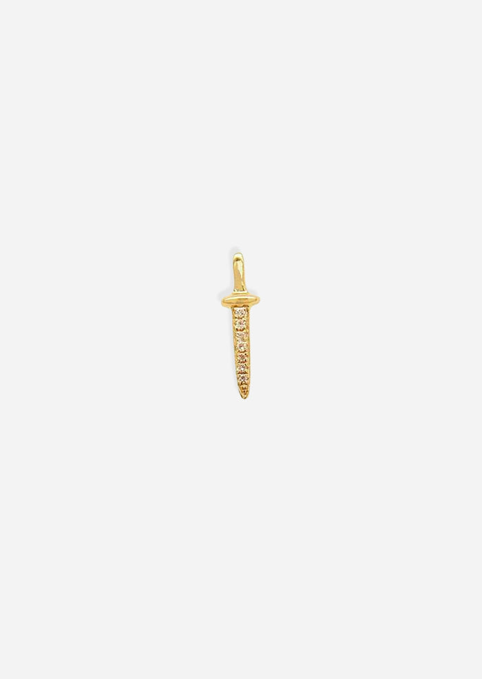 Diamond Sword Threaded Flat Back Earring | Single