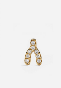 Wishbone Threaded Flat Back Earring