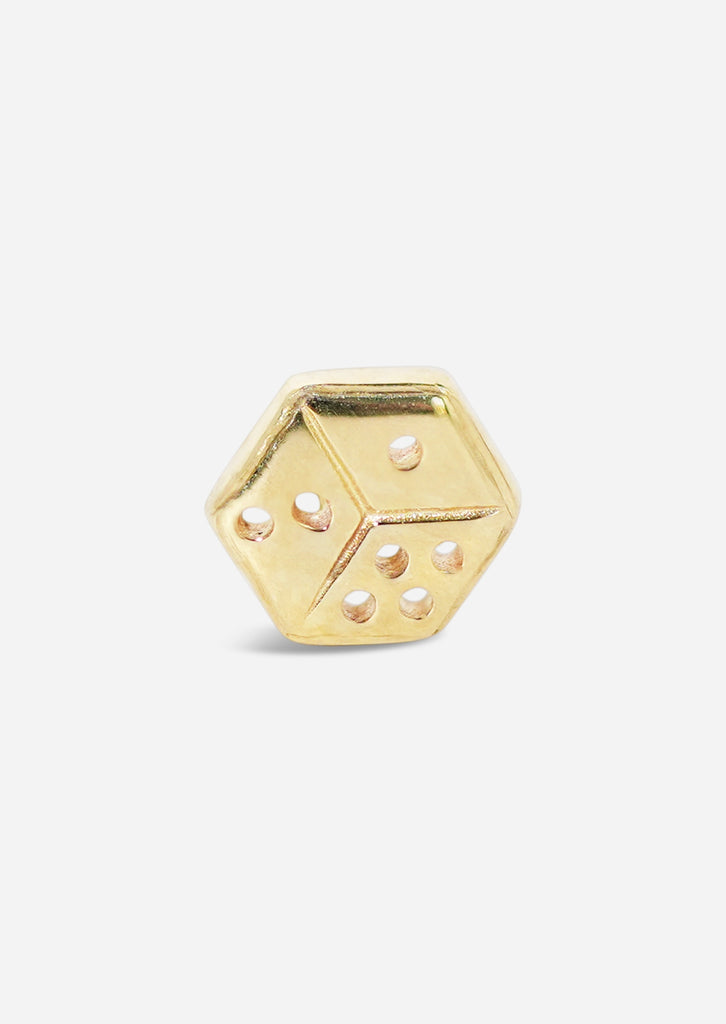Fortuna Threaded Flat Back Earring | Single