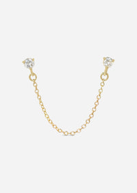 Double Diamond Chain Earring | Single