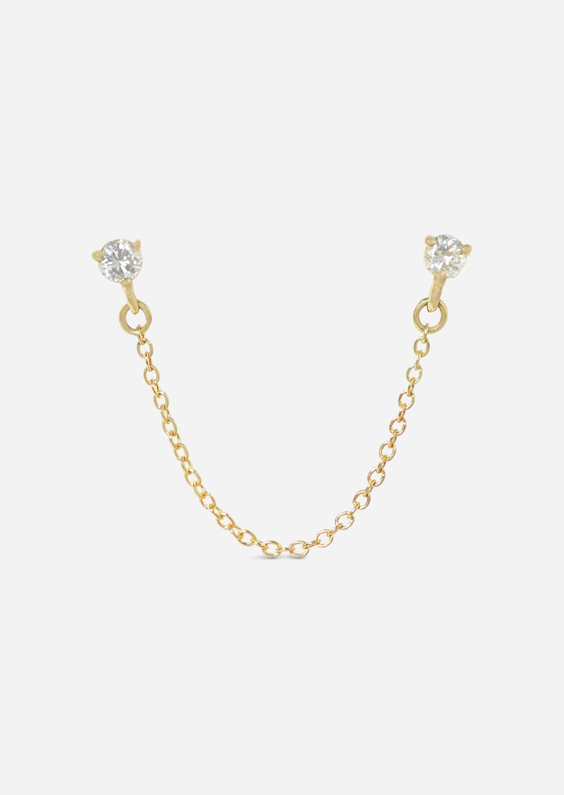 Double Diamond Chain Earring | Single