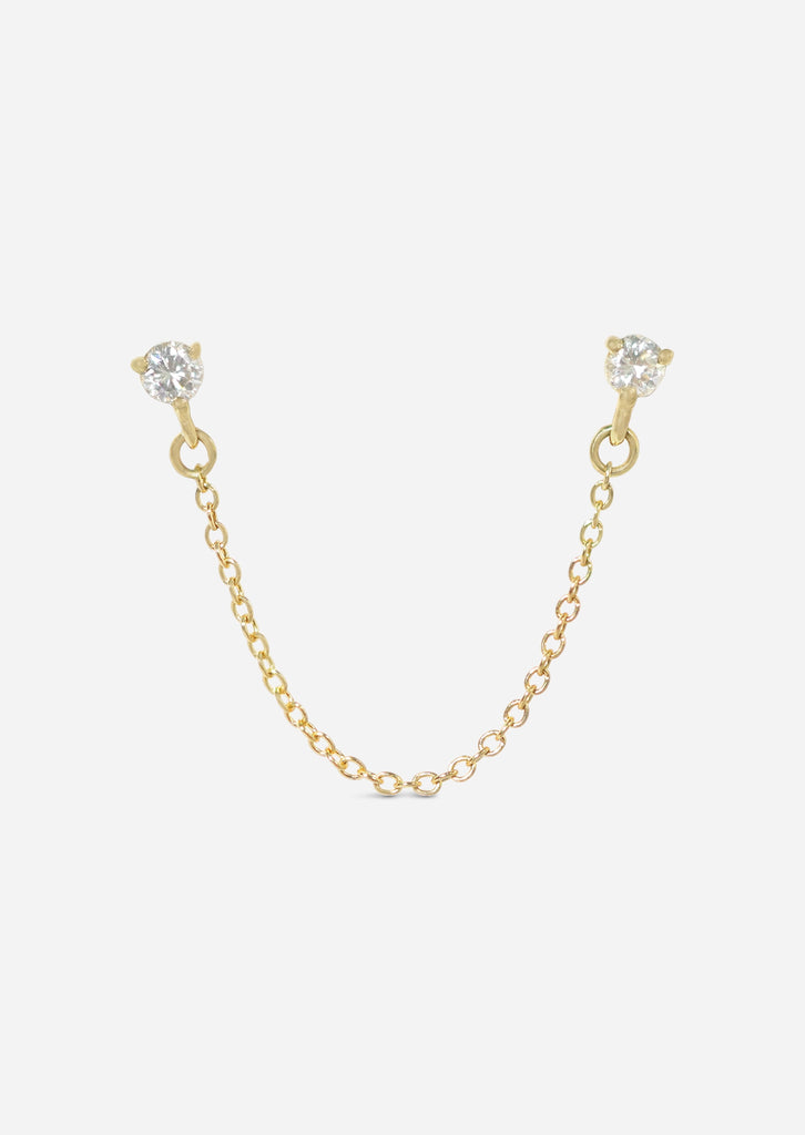 Double Diamond Chain Earring | Single