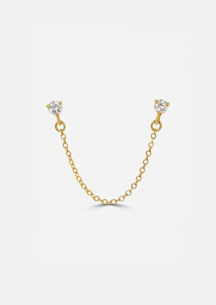 Double Diamond Chain Earring