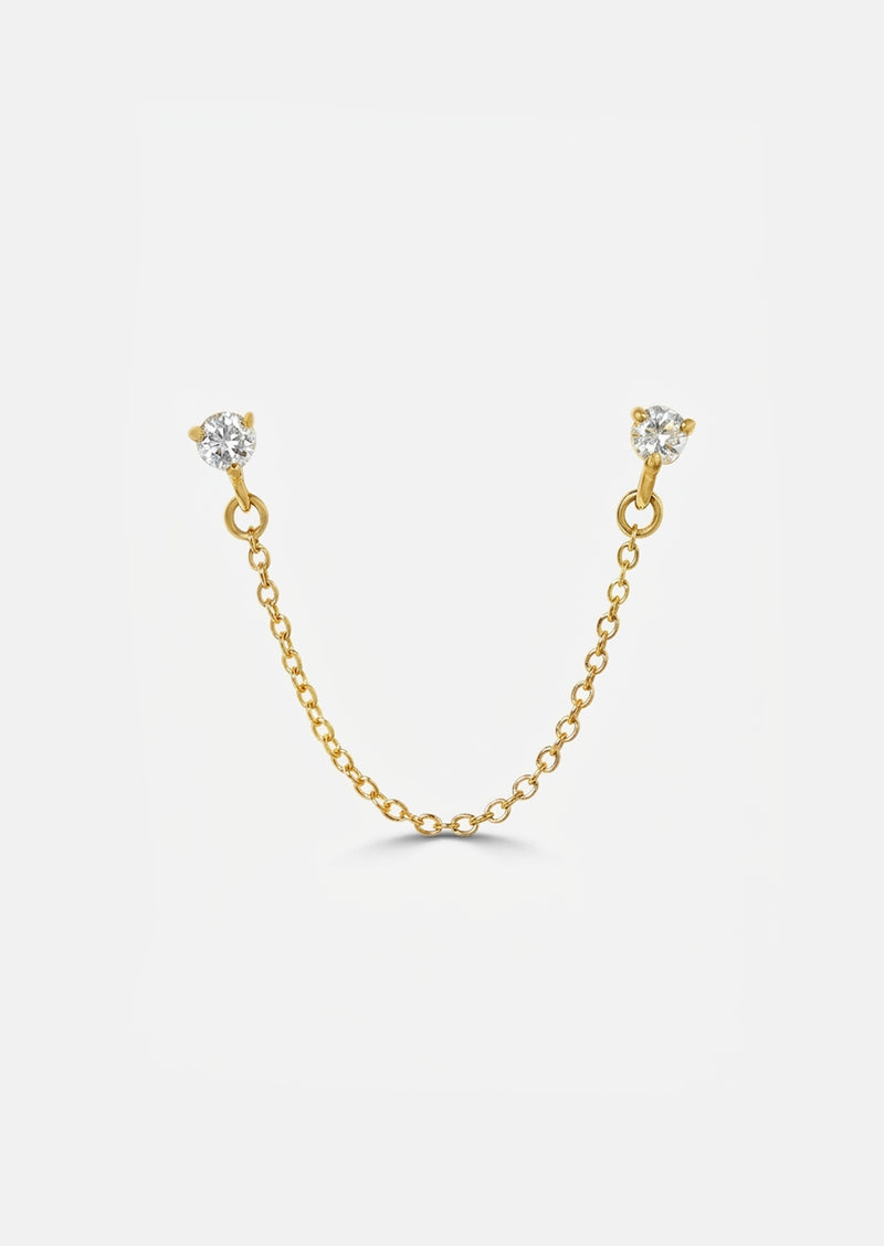 Double Diamond Chain Earring