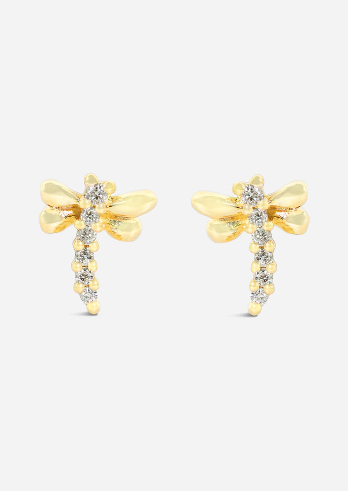 Dragonfly Threaded Flat Back Earring | Single