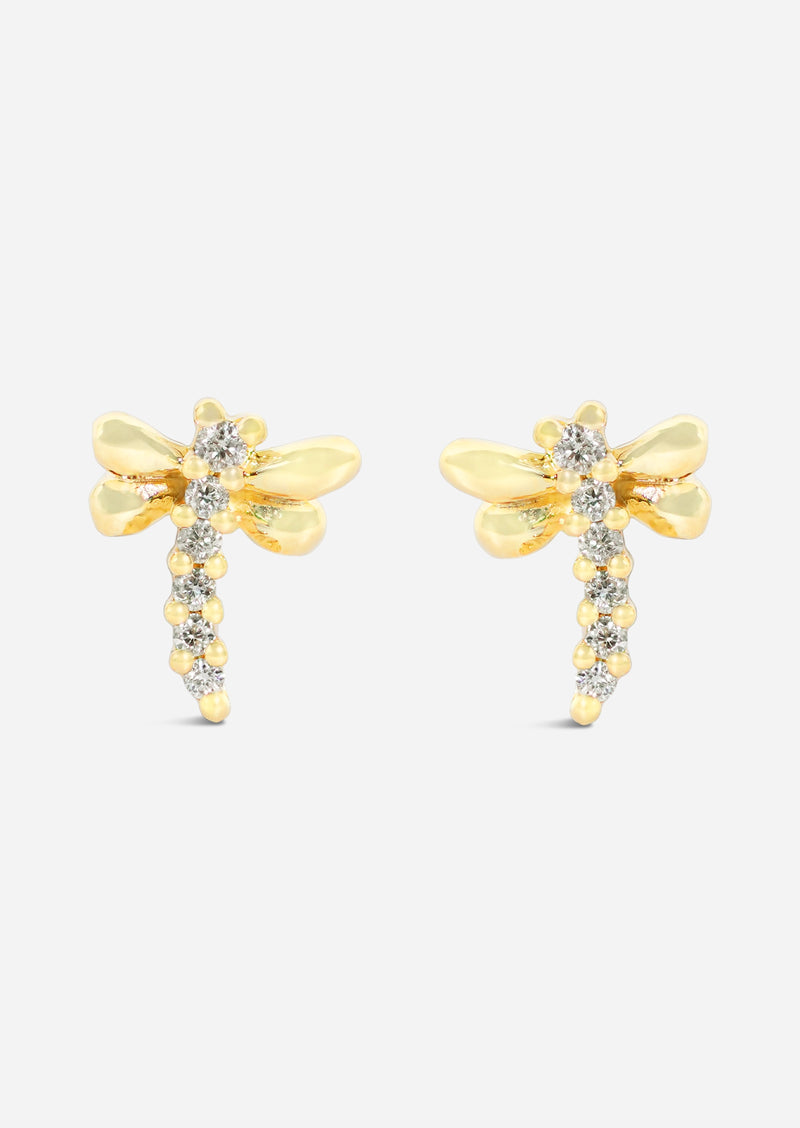 Dragonfly Threaded Flat Back Earring | Single