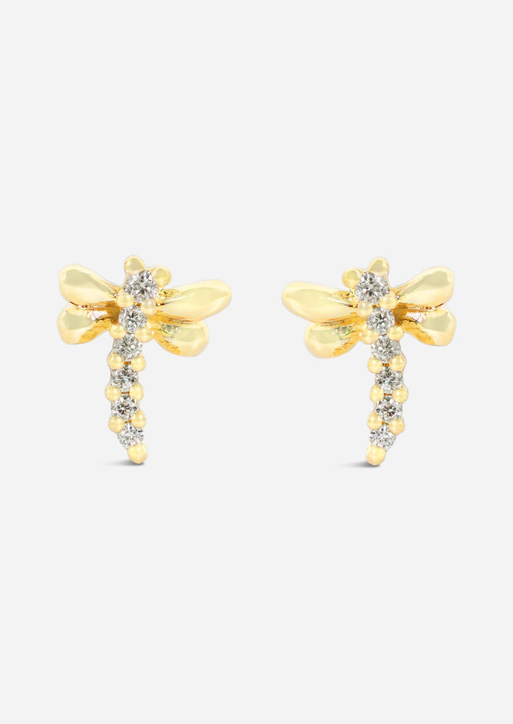 Dragonfly Threaded Flat Back Earring | Single