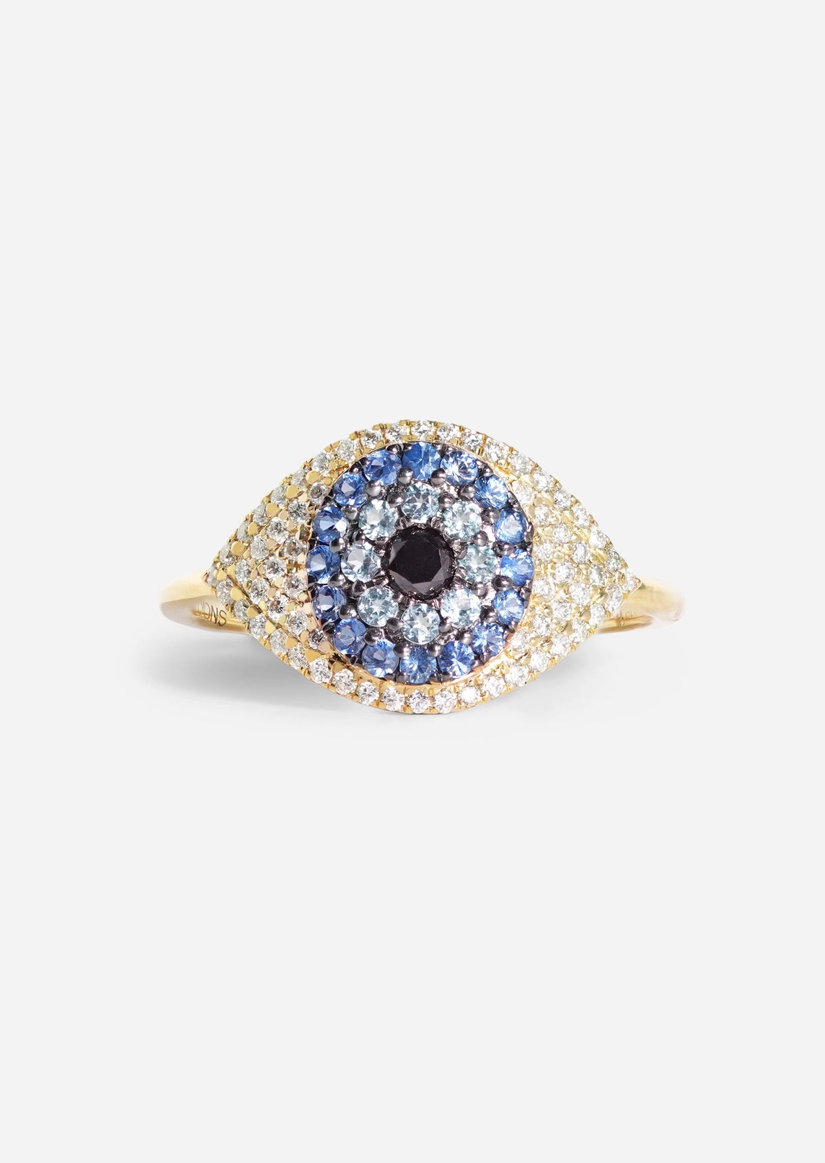Evil Eye Protector Ring - Sapphire + Topaz