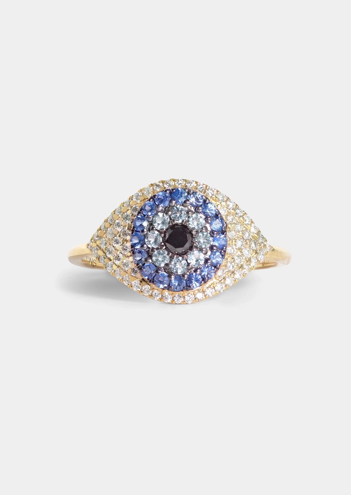 Evil Eye Protector Ring - Sapphire + Topaz